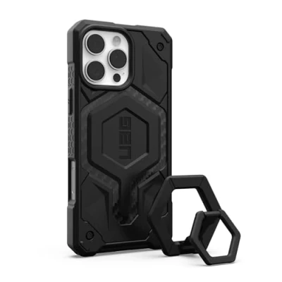 Abbildung von URBAN ARMOR GEAR Bundle Monarch Pro MS Case / Magneting kompatibel mit Apple iPhone 16 Max (Wireless Charging Magnetische Aufladung kompatibel, 5 Schichten Schutz) carbon fiber schwarz
