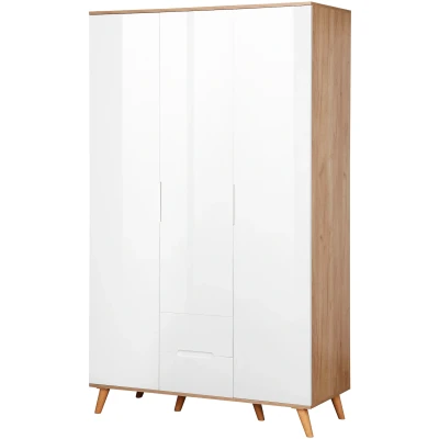 Abbildung von andas Kleiderschrank &quot;Lund Schlafzimmerschrank Bestseller im skandinavischem Design&quot;, Garderobenschrank mit Premium Innenausstattung, Breite 120cm