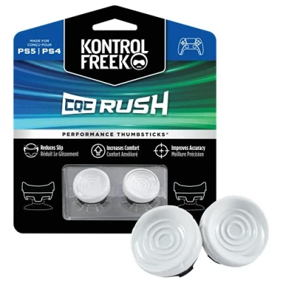 Abbildung von KontrolFreek FPS Freek CQC Rush für Playstation 4 (PS4) und 5 (PS5) Controller Performance Thumbsticks 2 Mid Rise Concave Weiß