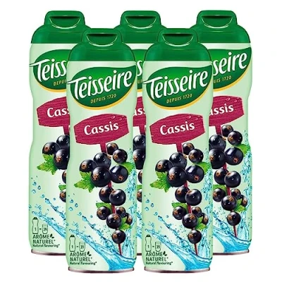 Abbildung von Teisseire Getränke Sirup Cassis/Schwarze Johannisbeer 600ml der genauso schmeckt wie die Frucht (5er Pack)