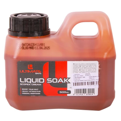Abbildung von Ultimate Baits Liquid Soak 500ml Scopex Cream Boilie