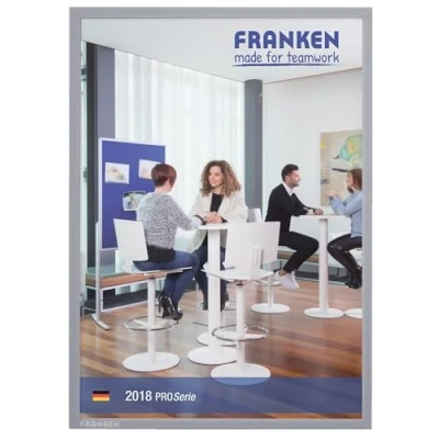 Abbildung von FRANKEN Dokumentenhalter Frame It X tra!Line, DIN A4, magnetisch, 5 Stück, grau, ITSA4M/5 12