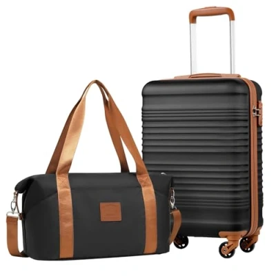 Abbildung von COOLIFE Handgepäck Koffer 55x35x20cm und Kabinentasche 20L(40x25x20cm) Set für Ryanair Fluggesellschaft Kabinengepäck Hartschlagenkoffer Leichtgewicht mit TSA Schloss
