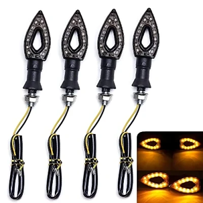Abbildung von SFONIA 4pcs Motorrad Blinker Licht 12 LED 12V Pfeil Blinkerleuchten Wasserdicht Universal Scooter Quad Cruiser Off Road