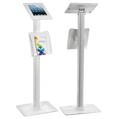 Abbildung von Maclean MC 724 Universal Tablet Schreibtisch Halterung Bodenständer Prospekthalter Tabletstation, Halter mit Verriegelung Kompatibel iPad 2, 3, 4, Air; Anti Diebstahl
