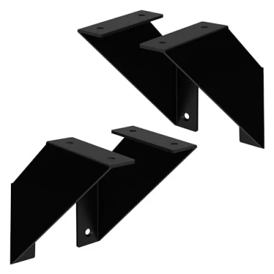 Abbildung von ML DESIGN Wandregalhalter Regalhalterung aus Metall, dreieckige Regalwinkel 90 für Wandmontage, 4 tlg., Schwebende Regalträger Schwarz, Wandkonsole Hängeregal Regalstütze