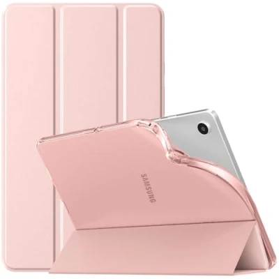Abbildung von TiMOVO für Samsung Galaxy Tab A9 Hülle 8,7 Zoll 2023, Schlank Weich TPU Schutzhülle mit Transluzent Mattiert Rückseite das Neue Tablet SM X110/X115/X117, Rosagold