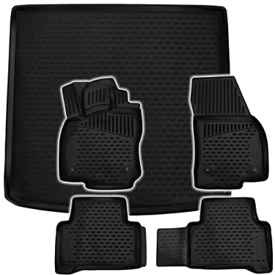 Abbildung von AD Tuning *TM30025+FM21022 Gummi Fußmatten + Kofferraumwanne im Set