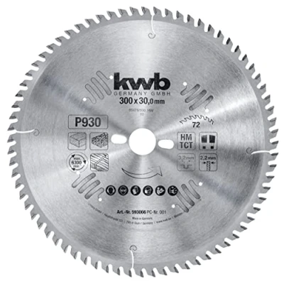 Abbildung von kwb Kreissägeblatt 300 x 30 mm, sehr feiner Schnitt, Sägeblatt geeignet für Arbeitsplatten, Holz und beschichtete Platten