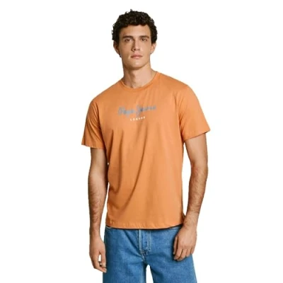 Abbildung von Pepe Jeans EGGO Tshirt print, Herren, Größe: XS, Sundown orange