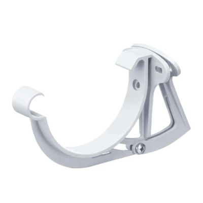 Abbildung von INEFA Stirnbretthalter justierbar für Dachrinne halbrund, PVC NW 125, 1 Stk. Weiß Dachrinnenhalter Dachrinnenzubehör, Made in Germany