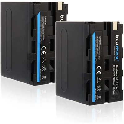 Abbildung von 2X Blumax Akku kompatibel mit Sony NP F970 / F960 F750 F550 F570 7850mAh LG Zellen (Blackmagic F570) auch für Diverse Blitzgeräte Videoleuchten Fieldmonitore