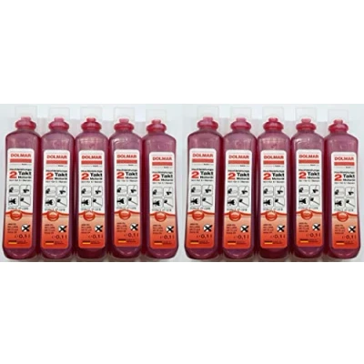 Abbildung von 10 x 100 ml Motoröl für 2 Takt Motoren 50:1 = 100ml 5 Liter Benzin