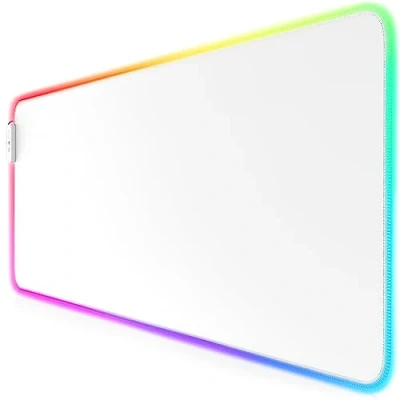 Abbildung von CSL RGB Gaming Mauspad LED Schreibtischunterlage 800x300 mm XXL Mousepad Multi Color 11 Beleuchtungs Modi 7 Farben Plus 4 Effektmodi abwaschbar weiß