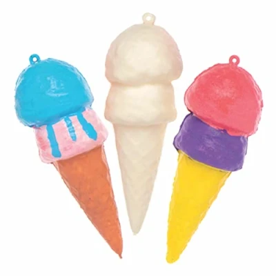 Abbildung von Baker Ross AX132 schwammartiger Eiscreme Bastelartikel zum Selbstgestalten, Dekorieren von Spielzeug für Kinder, Kunst und Bastelprojekte, Packung mit 6 Stück
