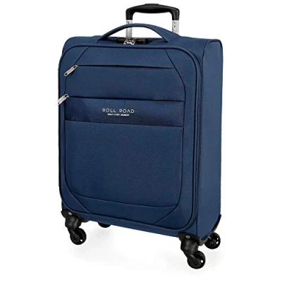 Abbildung von Roll Road Royce Kabinenkoffer Blau 40x55x20 cms Weich Polyester Kombinationsschloss 39L 2,1Kgs 4 Räder Handgepäck