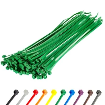 Abbildung von Gocableties Kabelbinder 100 Stück Grün, 370 mm x 4,8 mit 22,2 kg Zugfestigkeit, lang, UV Beständig Set