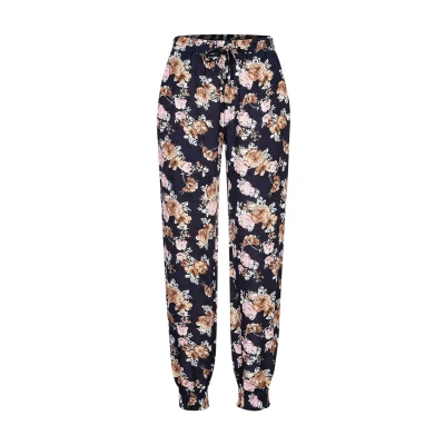 Abbildung von Cloud 5ive MIT BÜNDCHEN 2POCKETS Rosen Print Jogginghose, Damen, Größe: Large, Navy