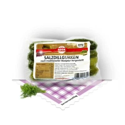 Abbildung von HOOK Salzdillgurken, 6 x 400 g Beutel