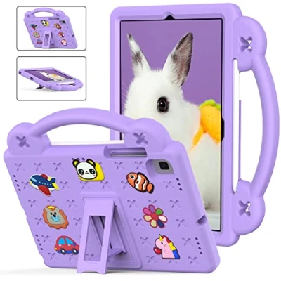 Abbildung von Kinder Hülle für Samsung Galaxy Tab S6 T860 10.5 Zoll (2019), DIY Karton Puppe Eva Leichte Stoßfeste Griff mit Standfuß, Dauerhaft Kids Schutzhülle, Lila