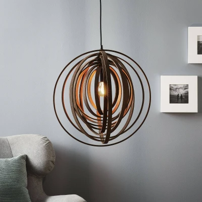 Abbildung von Trio Leuchten Pendelleuchte 305900126 Boolan, Naturholz braun, exkl. 1 x E27, 50 150 cm