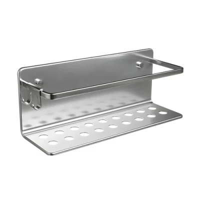 Abbildung von TATAY Rechteckiger Korb Model Serenity, Aluminium, Farbe Chrome. Mabe 12 x 30 10 cm