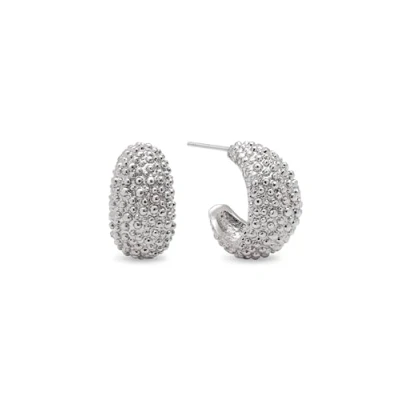 Abbildung von SINGULARU Antique Creolen. Edelstahl mit silberfarbener Beschichtung. Schmuck für Damen.