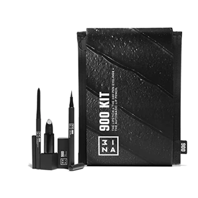 Abbildung von 3INA MAKEUP The 900 Kit Schwarz 3 Schwarztöne in einem Set 24h Pen Eyeliner + Lipstick Automatic Lip Pencil Hochpigmentierte matte Formeln Vegan Cruelty Free
