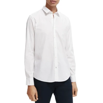 Abbildung von Scotch &amp; Soda Slimfit Weiss Hemd, Herren, Größe: Medium, White
