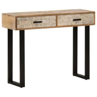 Abbildung von vidaXL Mangoholz Massiv Konsolentisch Industrie Stil Konsole Beistelltisch Sideboard Flurtisch Wandtisch Frisiertisch 100x30x75cm Eisen