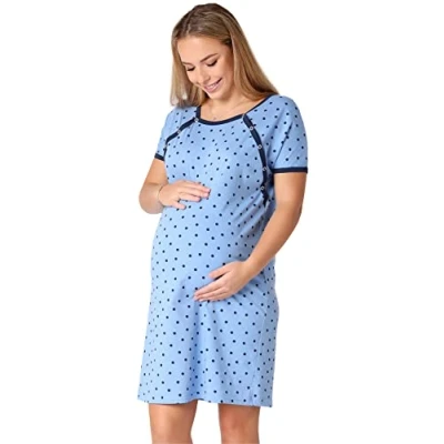 Abbildung von Be Mammy Umstandsnachthemd Damen Nachtkleid Umstandsmode Mutterschaft BE20 287 (1 tlg)