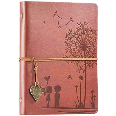 Abbildung von A5 Notizbuch Nachfüllbar Tagebuch Vintage Spiralbindung Reisetagebuch PU Leder Notebooks journal für Zeichnen Skizzieren Geschenk Mädchen Jungen braun