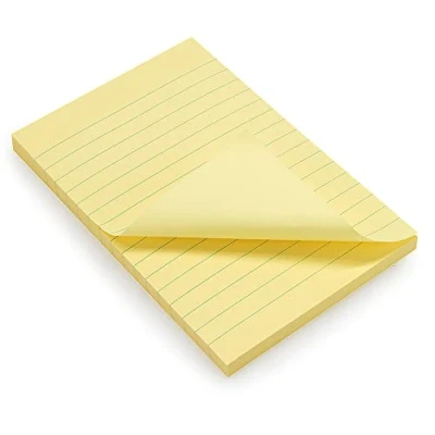 Abbildung von WAYTEX 931680 Haftnotizen A6 mit Linien Block 100 Blatt groß 9,8 x 15 cm Pastellgelb Stück