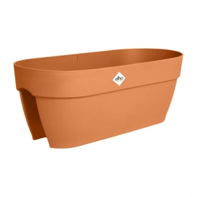 Abbildung von elho Vibia Campana Flower Bridge 60 Blumenkasten Balkon mit Halterung 100% Recyceltem Plastik L 59 x B 26 H 22 cm Braun/Terra