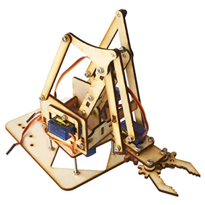Abbildung von Roboter Arm, 4 DOF Wood Robotic Mechanischer Arm SG90 Servo mit Freiheitsgraden, Robo aw amp für SNAM1500