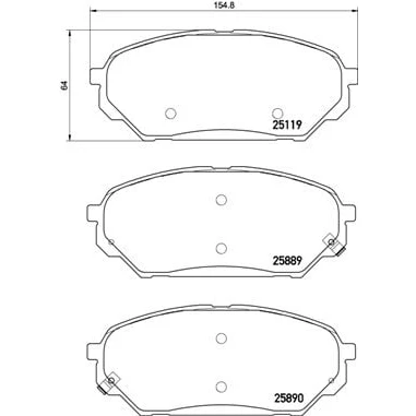 Abbildung von BREMBO P 30 071 Bremsbelagsatz mit akustischer Verschleißwarnung Zubehör HYUNDAI: ix55