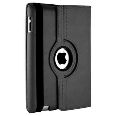 Abbildung von TechDealsUK Schutzhülle für Apple iPad 4/3 / 2, PU Leder, 360 Grad drehbar, Schwarz