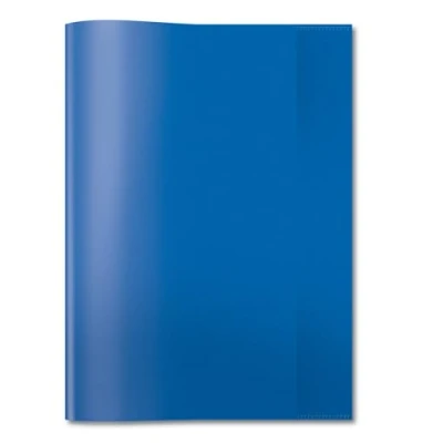 Abbildung von HERMA 7493 Heftumschlag A4 Transparent Blau, Hefthülle aus strapazierfähiger &amp; abwischbarer Polypropylen Folie, durchsichtige Heftschoner für Schulhefte, farbig