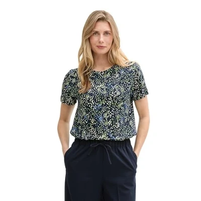 Abbildung von TOM Tailor Tshirt print, Damen, Größe: XL, Multicolor navy dot structure
