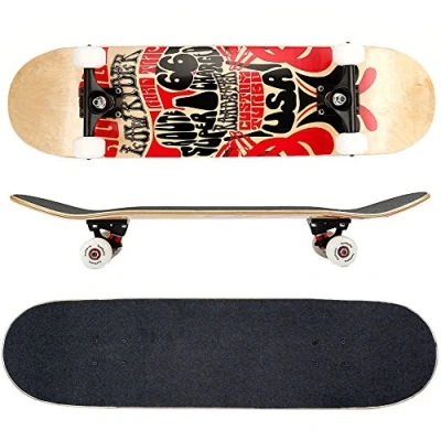 Abbildung von FunTomia Skateboard mit Mach1 ABEC 9 Kugellager 7 lagigem Ahornholz 100A Rollen