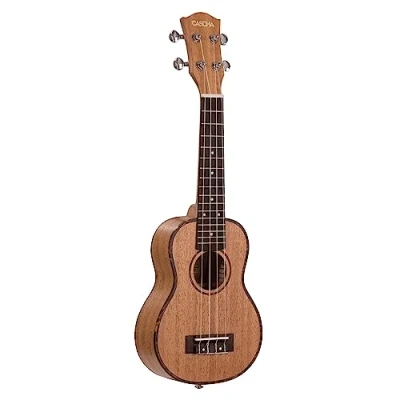 Abbildung von Cascha Sopran Ukulele Set Kinder Erwachsene I Starter Kit 3 Plektren Tasche englisches Lehrbuch Stimmgerät Mahagoni Kleine Hawaii Gitarre für Anfänger Fortgeschrittene