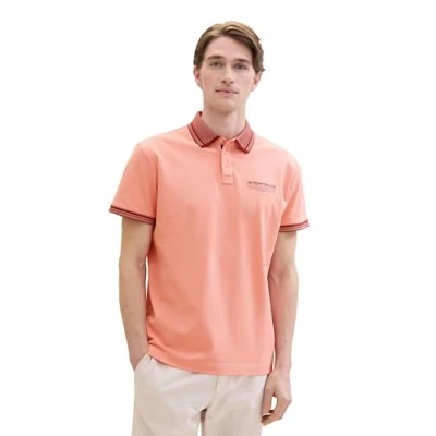 Abbildung von TOM Tailor MIT LOGO Poloshirt, Herren, Größe: Small, Hazy coral rose