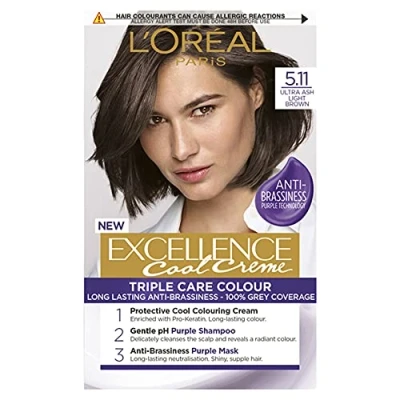 Abbildung von L&#039;Oreal Paris L&#039;Oréal Excellence Cool Creme, permanente Haarfarbe, strahlende Haarfarbe zu Hause mit bis 100 % Grauabdeckung, Pro Keratin, 8 Wochen Färbung, Färbung
