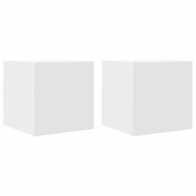 Abbildung von vidaXL 2X TV Wandschrank Wohnwand Anbauwand Schrankwand HiFi Schrank Hängeschrank Fernsehwand Fernsehschrank Wohnzimmer Weiß 30,5x30x30cm