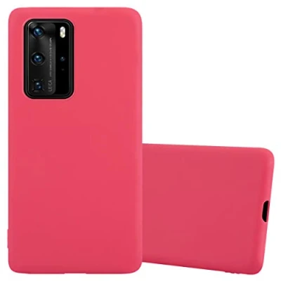 Abbildung von Cadorabo Hülle kompatibel mit Huawei P40 PRO / PRO+ Schutzhülle TPU Silikon Case Candy Design Slim Kratzfest Weiche Gummi Rundumschutz für in Rot