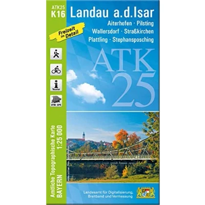 Abbildung von ATK25 K16 Landau a.d.Isar (Amtliche Topographische Karte 1:25000): Aiterhofen, Pilsting, Wallersdorf, Straßkirchen, Plattling, Stephansposching (ATK25 Amtliche 1:25000 Bayern)