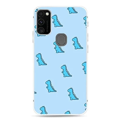 Abbildung von Everainy Kompatibel für Samsung Galaxy A21s 2020 Hülle Silikon Durchsichtig Bumper Gummi Case Cover Hüllen Handyhülle Stoßfest TPU Transparent Muster Schutzhülle (Dinosaurier)