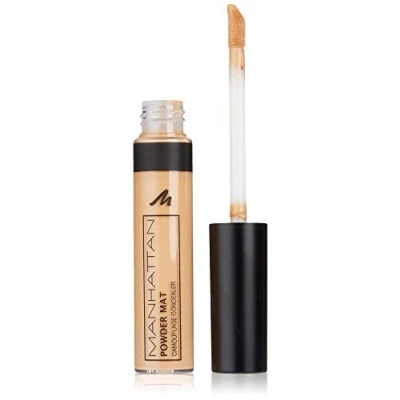 Abbildung von Manhattan Powder Mat Camouflage Concealer, 400 Tan, Mattierender Creme Concealer mit Applikator gegen Augenringe und Hautunreinheiten, 1 x 7ml