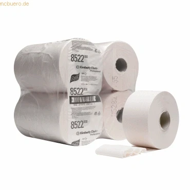 Abbildung von Scott Essential Jumbo Toilettenpapierrolle 8522 Rolle Toilettenpapier 12 Rollen x 474 Blatt 2 lagigen Toilettenpapiers (2.160m gesamt)
