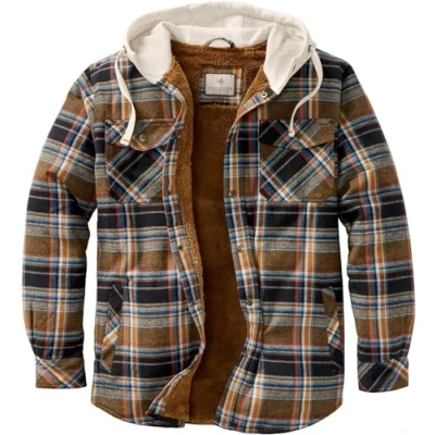 Abbildung von Legendary Whitetails Herren Camp Night Berber Lined Hooded Flannel Shirt Jacket Jacke, Stout Plaid, XL